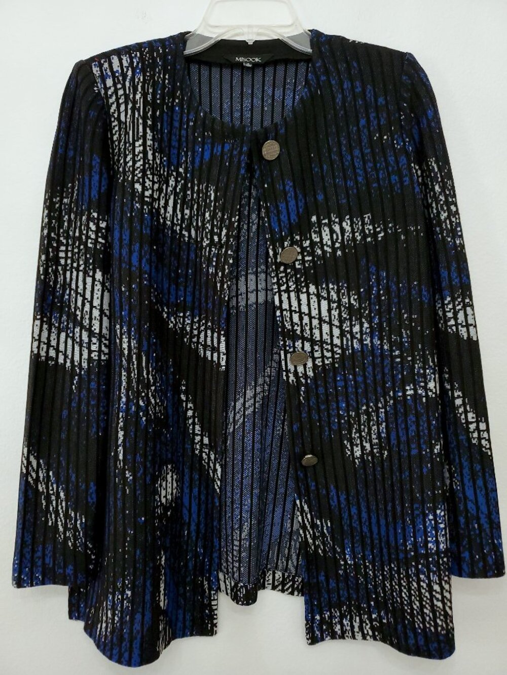 Misook Abstract Business Casual Women's Button Cardigan Jacket Size Small